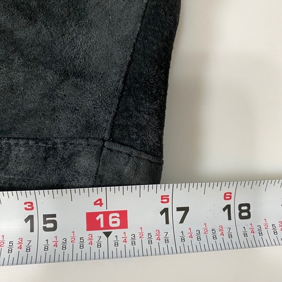 Vintage Lilly Pulitzer Womens Dana Washable Pig Suede Skirt 12 Black Knee Length - Picture 9 of 12